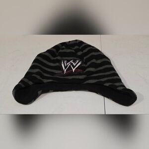 WWE Black and Gray Striped Beanie